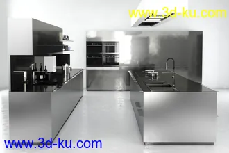 厨具模型,厨柜,餐具模型,灶台,厨房模型,抽油烟机,洗碗盘,炉灶,微波炉,餐桌,模型合集的图片