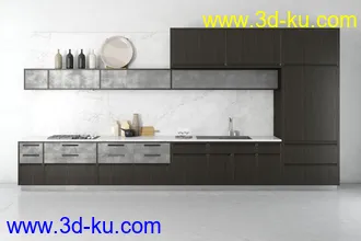 厨具模型,厨柜,餐具模型,灶台,厨房模型,抽油烟机,洗碗盘,炉灶,微波炉,餐桌,模型合集的图片