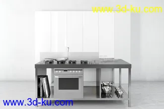 厨具模型,厨柜,餐具模型,灶台,厨房模型,抽油烟机,洗碗盘,炉灶,微波炉,餐桌,模型合集的图片