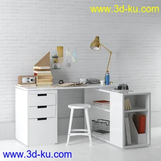 小黑板,垃圾桶,桌椅,台灯,相册,笔,笔记本,电脑,书架,钟,书本,箱子,花瓶,装饰品,书桌,写字桌,模型合集的图片1