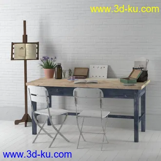 小黑板,垃圾桶,桌椅,台灯,相册,笔,笔记本,电脑,书架,钟,书本,箱子,花瓶,装饰品,书桌,写字桌,模型合集的图片4