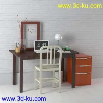 小黑板,垃圾桶,桌椅,台灯,相册,笔,笔记本,电脑,书架,钟,书本,箱子,花瓶,装饰品,书桌,写字桌,模型合集的图片9