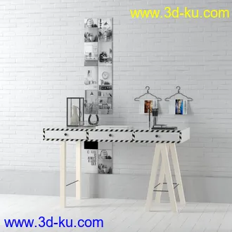 小黑板,垃圾桶,桌椅,台灯,相册,笔,笔记本,电脑,书架,钟,书本,箱子,花瓶,装饰品,书桌,写字桌,模型合集的图片10