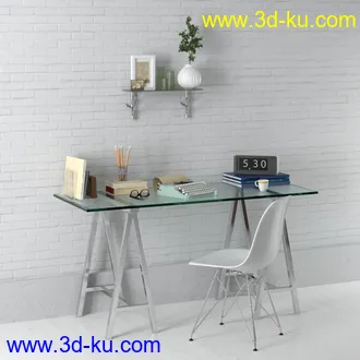 小黑板,垃圾桶,桌椅,台灯,相册,笔,笔记本,电脑,书架,钟,书本,箱子,花瓶,装饰品,书桌,写字桌,模型合集的图片