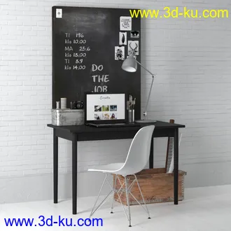 小黑板,垃圾桶,桌椅,台灯,相册,笔,笔记本,电脑,书架,钟,书本,箱子,花瓶,装饰品,书桌,写字桌,模型合集的图片13