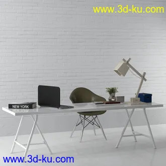 小黑板,垃圾桶,桌椅,台灯,相册,笔,笔记本,电脑,书架,钟,书本,箱子,花瓶,装饰品,书桌,写字桌,模型合集的图片18