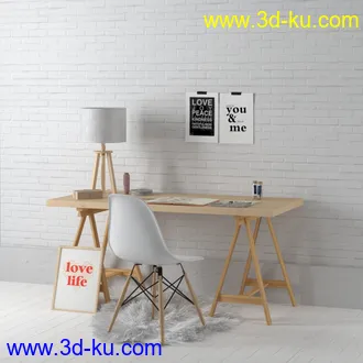 小黑板,垃圾桶,桌椅,台灯,相册,笔,笔记本,电脑,书架,钟,书本,箱子,花瓶,装饰品,书桌,写字桌,模型合集的图片20