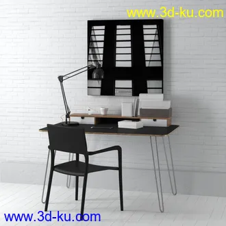 小黑板,垃圾桶,桌椅,台灯,相册,笔,笔记本,电脑,书架,钟,书本,箱子,花瓶,装饰品,书桌,写字桌,模型合集的图片22