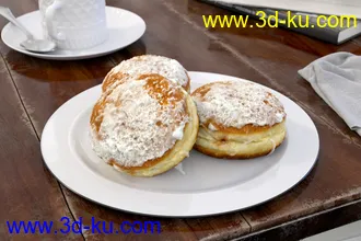 奶油面包,夹心面包,蛋糕,糕点,豆沙面包,油炸,黄油,面包,面包模型合集的图片