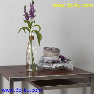 画笔,颜料,塑料瓶,花瓶,茶壶,茶杯,花,铁盒,蜡烛,酒瓶,洋酒,室内物品模型合集的图片
