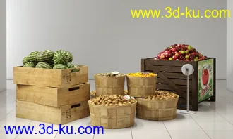 食品,食物,糖果,超市杂货,货物架,商品,水果,西瓜,马铃薯,衣物桶,男装,女装,手提袋,模型合集的图片
