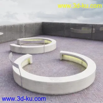 公共栏杆,公共坐椅,垃圾桶,垃圾箱,长木凳,候车亭,安检通道,公共电话,电话亭,公共设施模型合集的图片