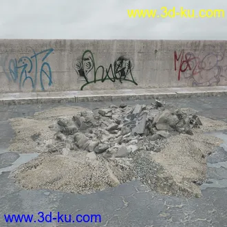 建筑垃圾,泥沙,碎石,沙石,砖头,断裂的混凝土,岩石,砖瓦,土石堆,倒塌的建筑,废弃的乱石堆,模型合集的图片2