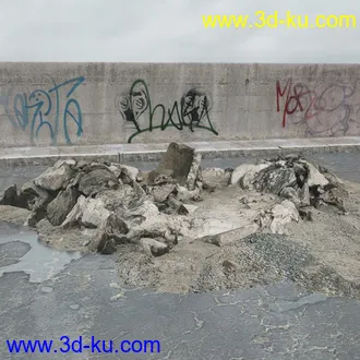 建筑垃圾,泥沙,碎石,沙石,砖头,断裂的混凝土,岩石,砖瓦,土石堆,倒塌的建筑,废弃的乱石堆,模型合集的图片5