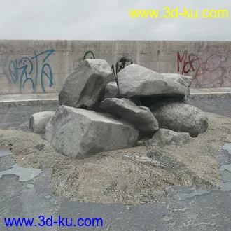 建筑垃圾,泥沙,碎石,沙石,砖头,断裂的混凝土,岩石,砖瓦,土石堆,倒塌的建筑,废弃的乱石堆,模型合集的图片6