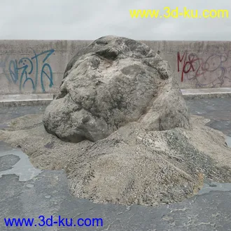 建筑垃圾,泥沙,碎石,沙石,砖头,断裂的混凝土,岩石,砖瓦,土石堆,倒塌的建筑,废弃的乱石堆,模型合集的图片7