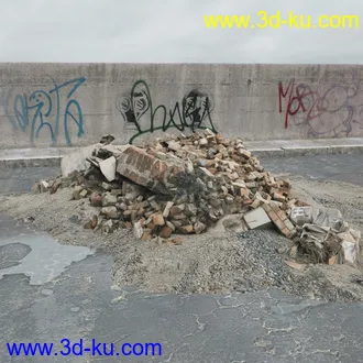 建筑垃圾,泥沙,碎石,沙石,砖头,断裂的混凝土,岩石,砖瓦,土石堆,倒塌的建筑,废弃的乱石堆,模型合集的图片9