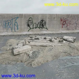 建筑垃圾,泥沙,碎石,沙石,砖头,断裂的混凝土,岩石,砖瓦,土石堆,倒塌的建筑,废弃的乱石堆,模型合集的图片10