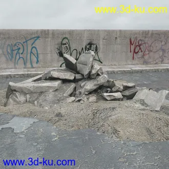 建筑垃圾,泥沙,碎石,沙石,砖头,断裂的混凝土,岩石,砖瓦,土石堆,倒塌的建筑,废弃的乱石堆,模型合集的图片11