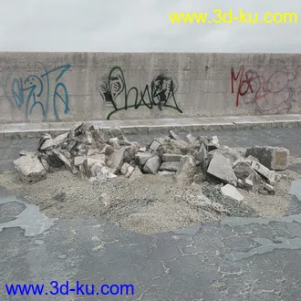 建筑垃圾,泥沙,碎石,沙石,砖头,断裂的混凝土,岩石,砖瓦,土石堆,倒塌的建筑,废弃的乱石堆,模型合集的图片18