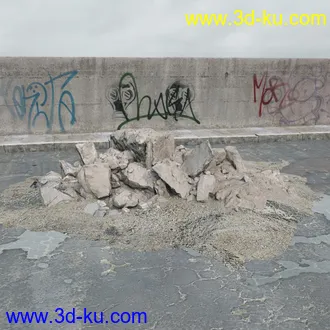 建筑垃圾,泥沙,碎石,沙石,砖头,断裂的混凝土,岩石,砖瓦,土石堆,倒塌的建筑,废弃的乱石堆,模型合集的图片19
