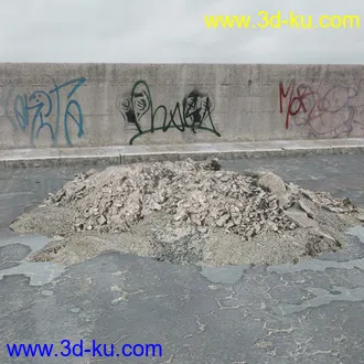 建筑垃圾,泥沙,碎石,沙石,砖头,断裂的混凝土,岩石,砖瓦,土石堆,倒塌的建筑,废弃的乱石堆,模型合集的图片21