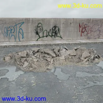 建筑垃圾,泥沙,碎石,沙石,砖头,断裂的混凝土,岩石,砖瓦,土石堆,倒塌的建筑,废弃的乱石堆,模型合集的图片