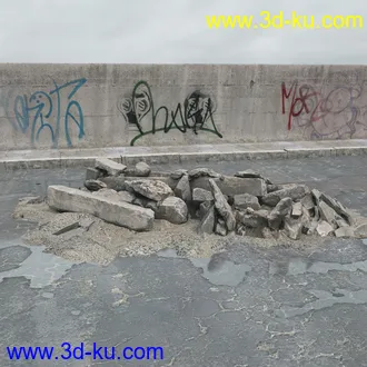 建筑垃圾,泥沙,碎石,沙石,砖头,断裂的混凝土,岩石,砖瓦,土石堆,倒塌的建筑,废弃的乱石堆,模型合集的图片