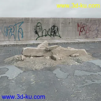 建筑垃圾,泥沙,碎石,沙石,砖头,断裂的混凝土,岩石,砖瓦,土石堆,倒塌的建筑,废弃的乱石堆,模型合集的图片