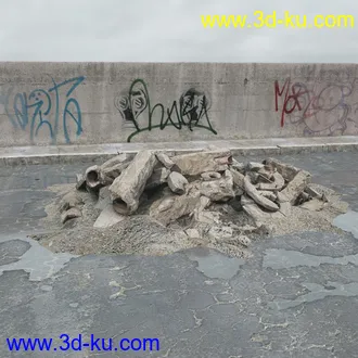建筑垃圾,泥沙,碎石,沙石,砖头,断裂的混凝土,岩石,砖瓦,土石堆,倒塌的建筑,废弃的乱石堆,模型合集的图片