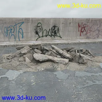 建筑垃圾,泥沙,碎石,沙石,砖头,断裂的混凝土,岩石,砖瓦,土石堆,倒塌的建筑,废弃的乱石堆,模型合集的图片