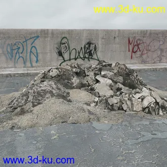 建筑垃圾,泥沙,碎石,沙石,砖头,断裂的混凝土,岩石,砖瓦,土石堆,倒塌的建筑,废弃的乱石堆,模型合集的图片