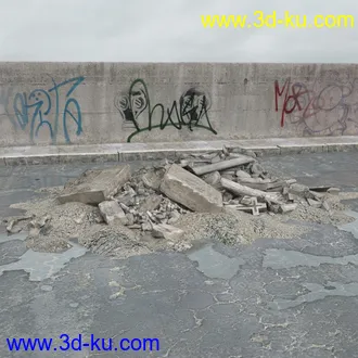建筑垃圾,泥沙,碎石,沙石,砖头,断裂的混凝土,岩石,砖瓦,土石堆,倒塌的建筑,废弃的乱石堆,模型合集的图片