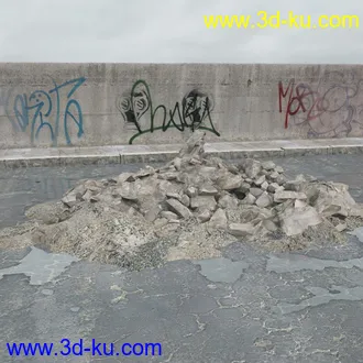 建筑垃圾,泥沙,碎石,沙石,砖头,断裂的混凝土,岩石,砖瓦,土石堆,倒塌的建筑,废弃的乱石堆,模型合集的图片