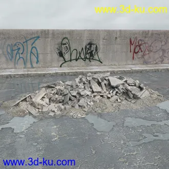 建筑垃圾,泥沙,碎石,沙石,砖头,断裂的混凝土,岩石,砖瓦,土石堆,倒塌的建筑,废弃的乱石堆,模型合集的图片