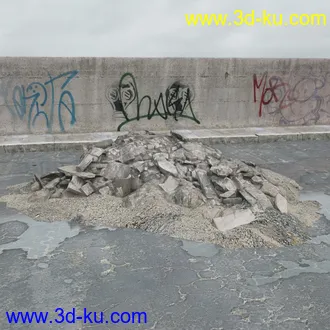 建筑垃圾,泥沙,碎石,沙石,砖头,断裂的混凝土,岩石,砖瓦,土石堆,倒塌的建筑,废弃的乱石堆,模型合集的图片