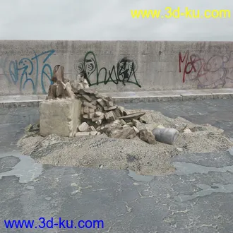 建筑垃圾,泥沙,碎石,沙石,砖头,断裂的混凝土,岩石,砖瓦,土石堆,倒塌的建筑,废弃的乱石堆,模型合集的图片