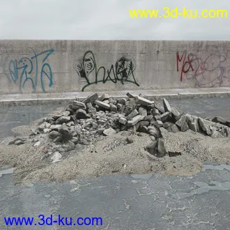 建筑垃圾,泥沙,碎石,沙石,砖头,断裂的混凝土,岩石,砖瓦,土石堆,倒塌的建筑,废弃的乱石堆,模型合集的图片