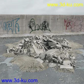 建筑垃圾,泥沙,碎石,沙石,砖头,断裂的混凝土,岩石,砖瓦,土石堆,倒塌的建筑,废弃的乱石堆,模型合集的图片