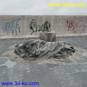 垃圾堆,生锈的铁桶,旧帆布,旧桌子,废弃的桌椅,废弃的汽车,变形的旧汽车,推土机,泥沙,模型合集的图片