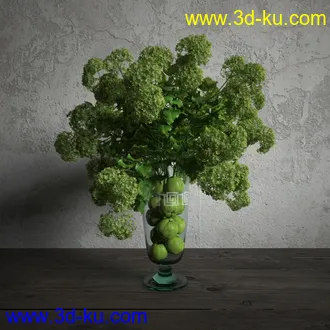 鲜花模型,花瓶,花盆,花樽,盆景,盆栽,模型,绿色植物,室内植物模型合集的图片2