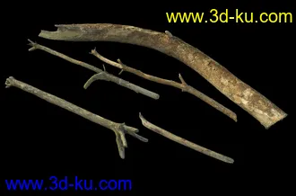 废木,木柴,腐朽的木头,断木,干木,枯木,烂木头,苔藓,青苔,树干,树枝,朽木,树叉,模型合集的图片