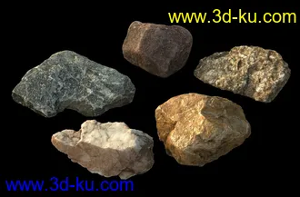 石头模型,岩石,花岗岩,砂岩,砾岩,页岩,大理石,花岗岩,石英岩,板岩,苔藓,青苔,模型合集的图片