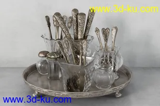 勺子,叉子,碗盆,餐具,玻璃,陶瓷,铜制,盛器,调味瓶,酱油瓶,案板,隔热垫,厨房秤,茶具,模型合集的图片