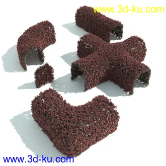 园林植物,园林园艺,草皮,树篱模型,绿篱模型,草堆,草墙,剪草,园林景观模型合集的图片