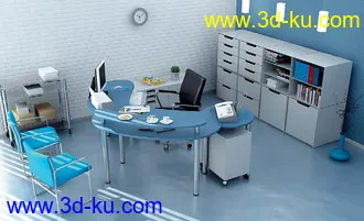 办公室模型,办公室场景,公办物品模型,工作室场景,工作间模型,3D模型的图片