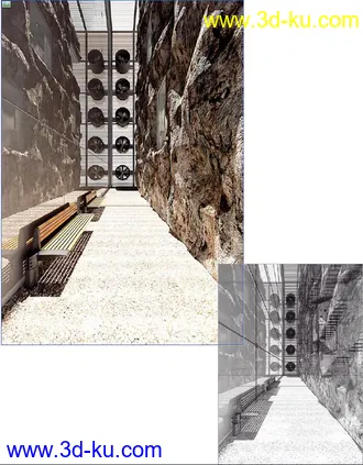 石壁展馆,石墙展览,3D模型的图片