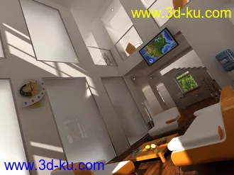 别墅室内模型,复式房子,沙发模型,室内场景,3D模型的图片