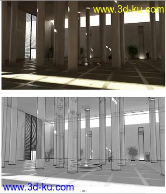 展厅模型,展厅场景,大厅,大堂,3D模型的图片