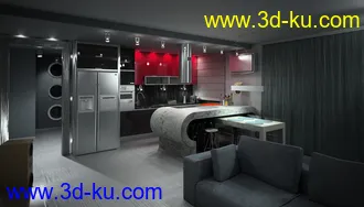 公寓模型,公寓场景,3D模型的图片